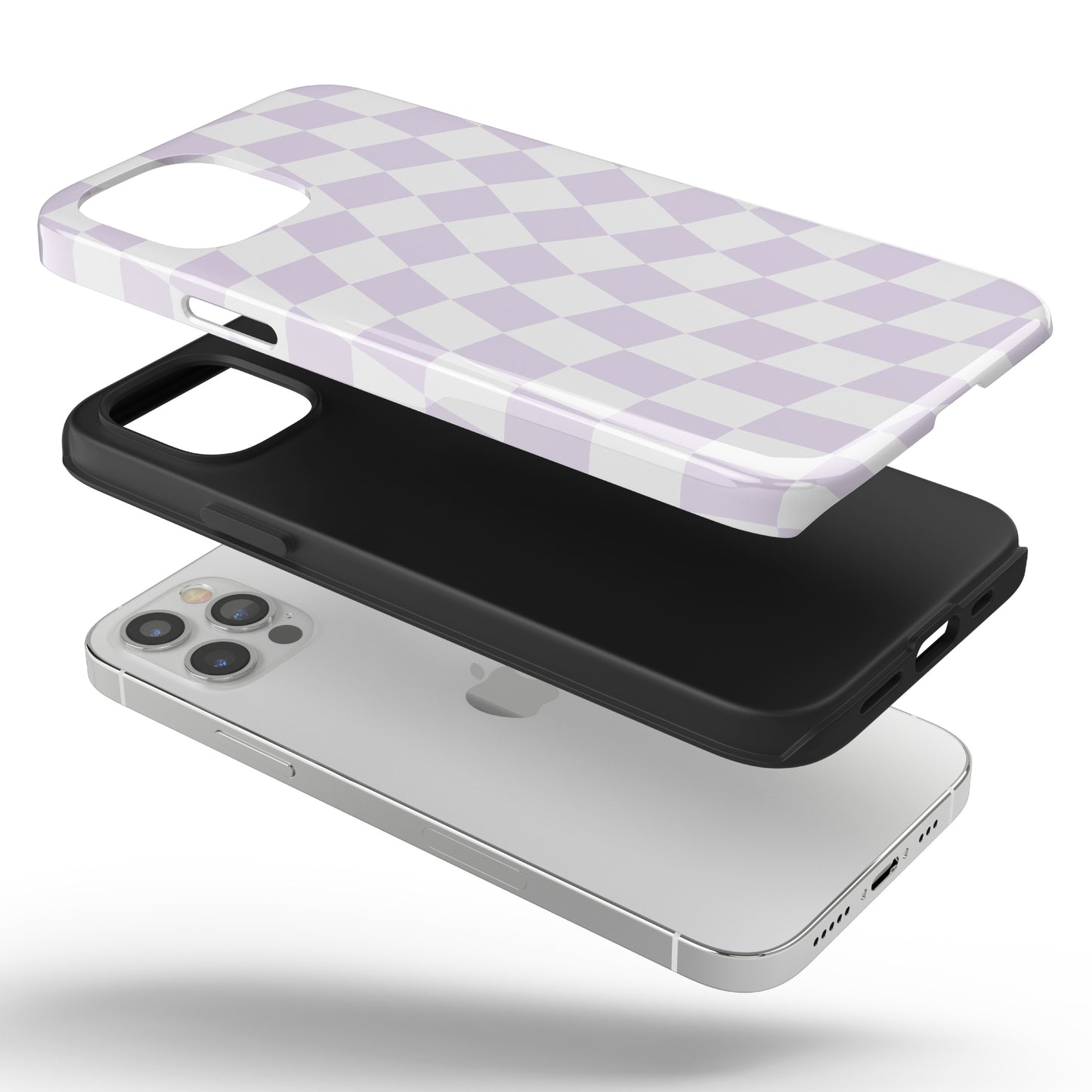 Purple Wavy Checkered iPhone Case