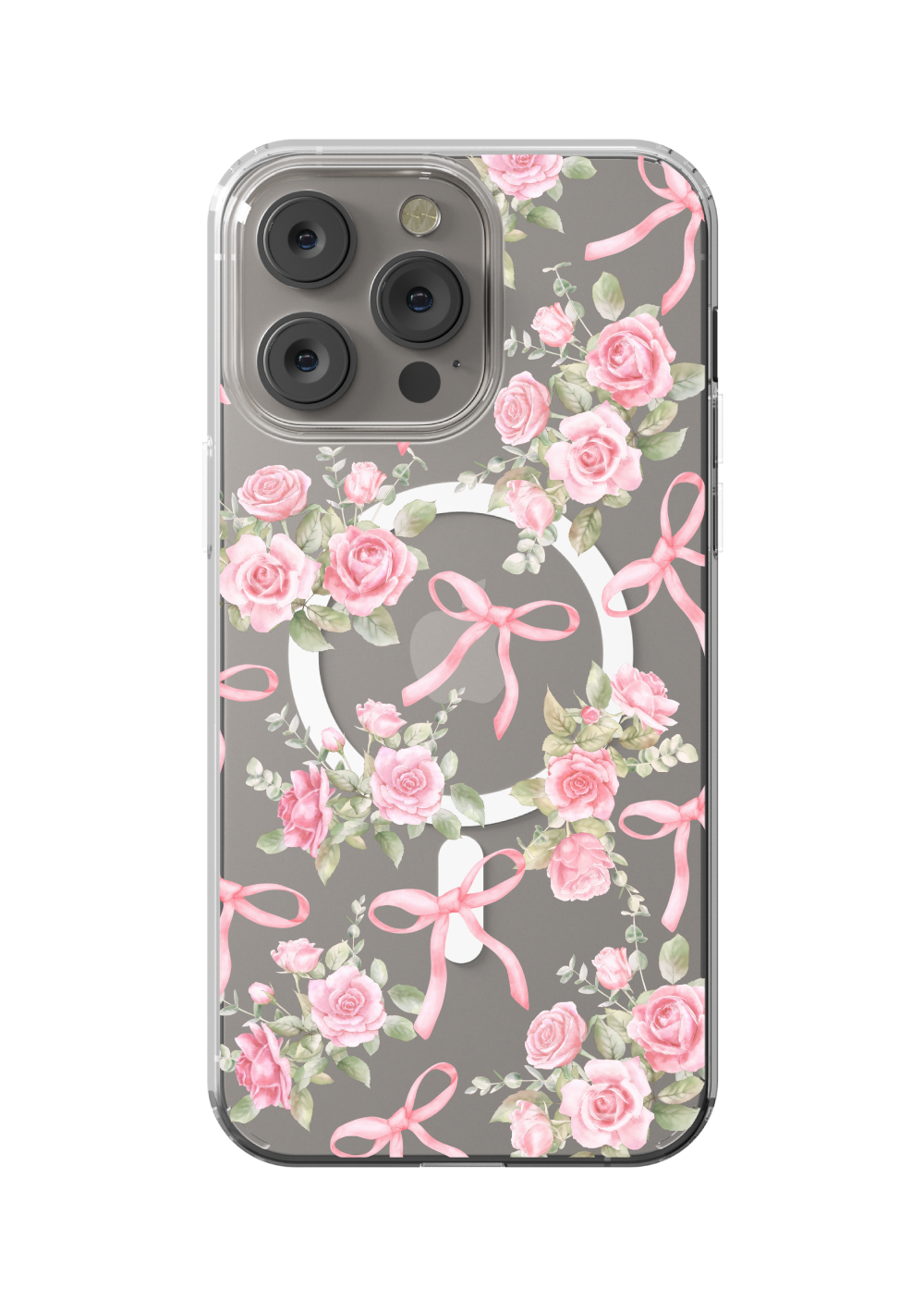 Bows & Roses MagSafe Clear iPhone Case