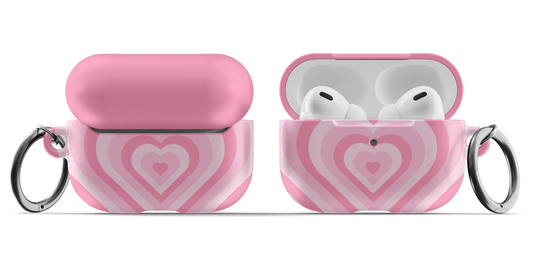 Pink Glowing Hearts AirPods Case