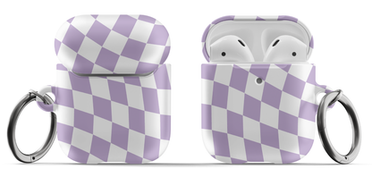 Dark Purple Wavy Checkered AirPods Case