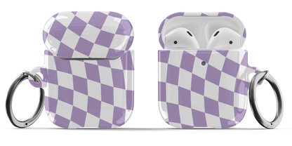 Dark Purple Wavy Checkered AirPods Case