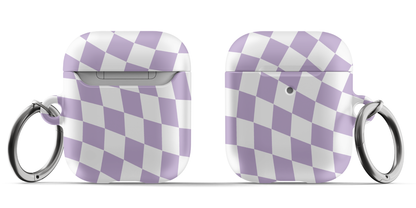 Dark Purple Wavy Checkered AirPods Case