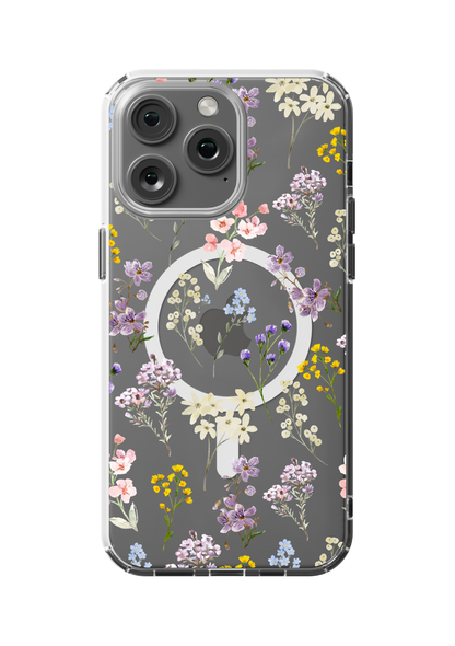 Watercolor Flowers MagSafe Clear iPhone Case