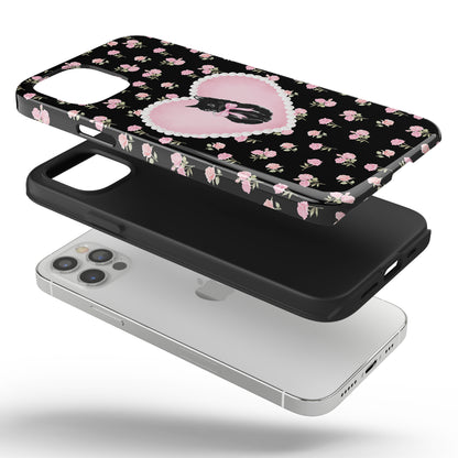 Black Féline Roses iPhone Case