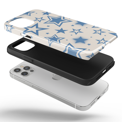 Beige & Blue Stardust iPhone Case