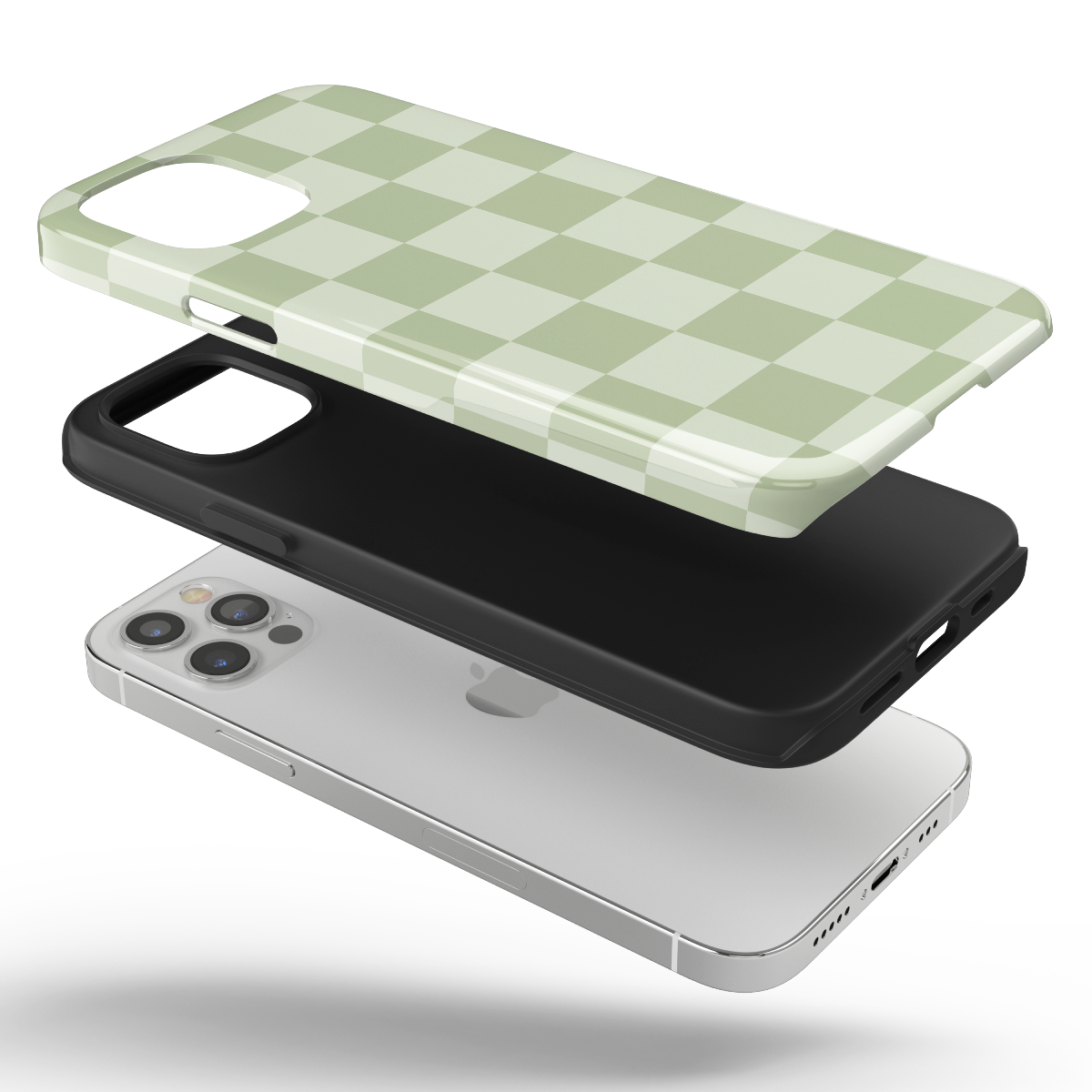 Green & Light Green Checkered iPhone Case