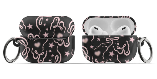 Black Cosmic Bows AirPods Case