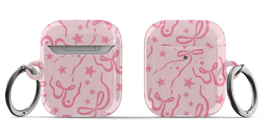 Pink Cosmic Bows AirPods Case