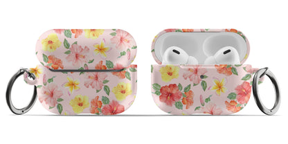 Pink Hibiscus Bloom AirPods Case