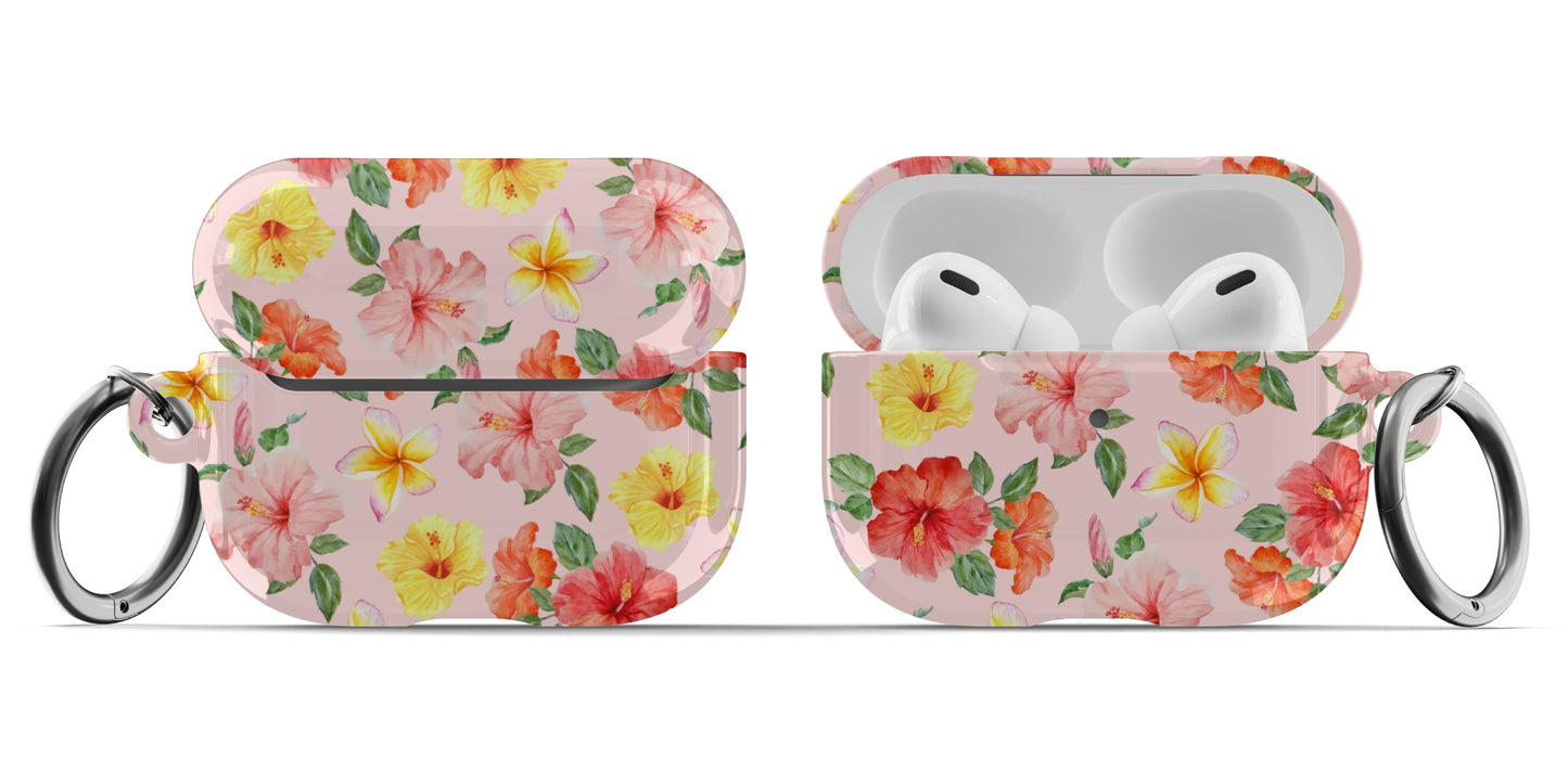 Pink Hibiscus Bloom AirPods Case