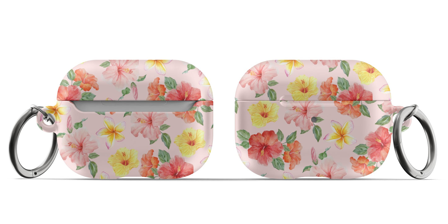 Pink Hibiscus Bloom AirPods Case