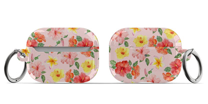 Pink Hibiscus Bloom AirPods Case