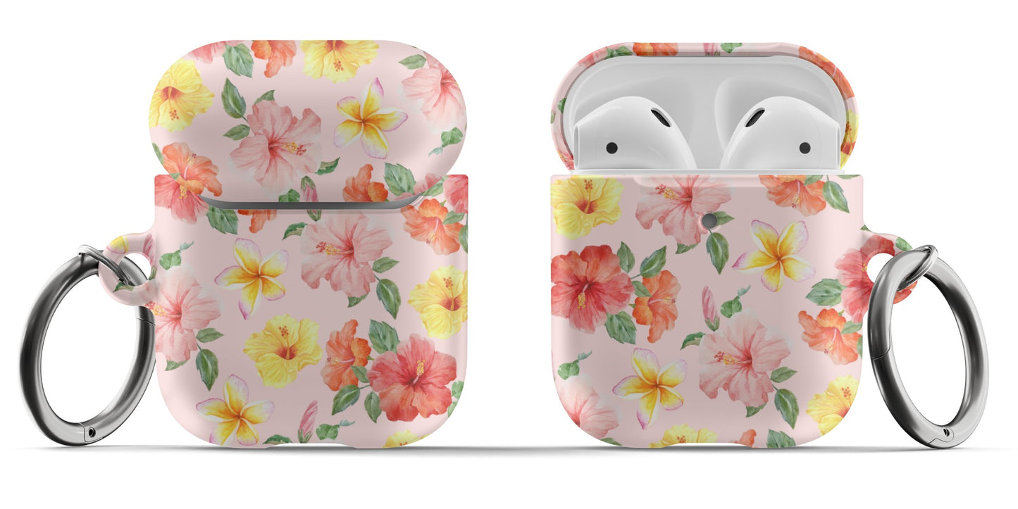 Pink Hibiscus Bloom AirPods Case