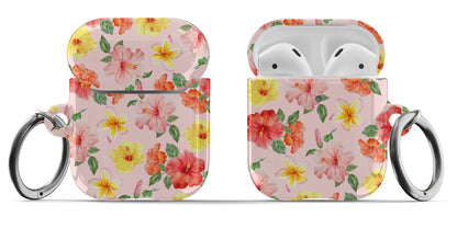 Pink Hibiscus Bloom AirPods Case