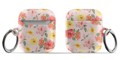 Pink Hibiscus Bloom AirPods Case