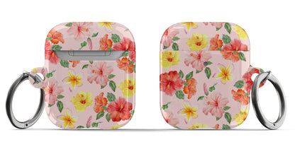 Pink Hibiscus Bloom AirPods Case