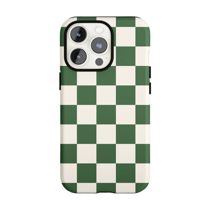 Green Checkered iPhone Case