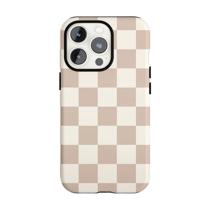 Neutral Checkered iPhone Case