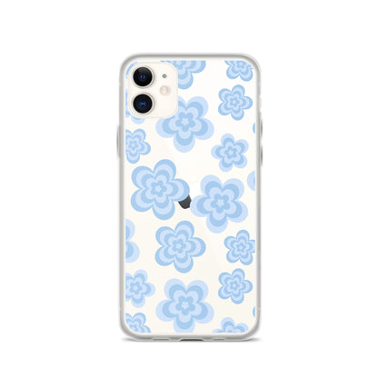Blue Floral Clear iPhone Case iPhone 11