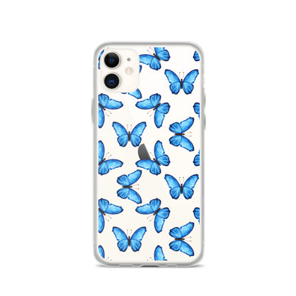 Blue Butterfly Clear iPhone Case iPhone 11