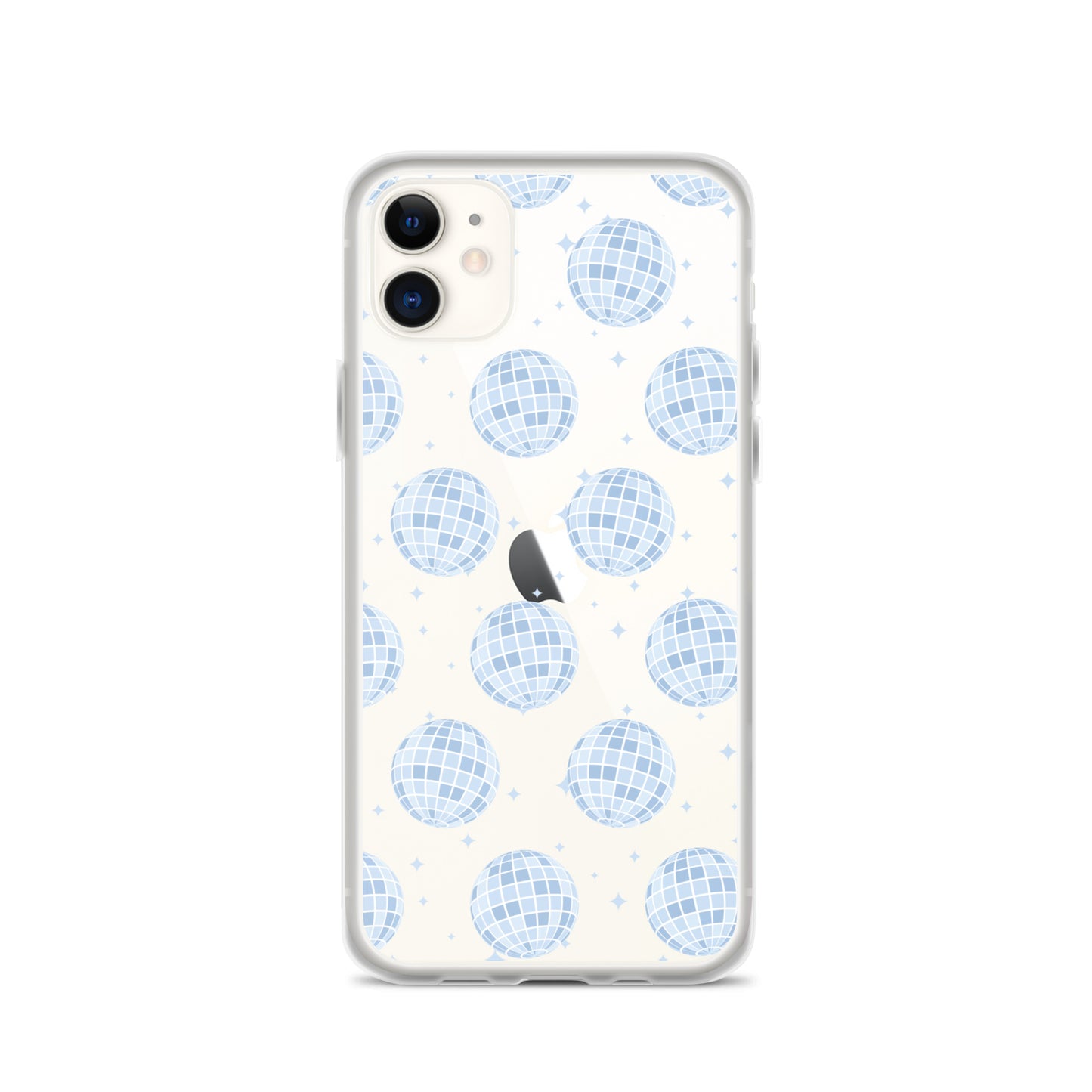 Blue Disco Balls Clear iPhone Case