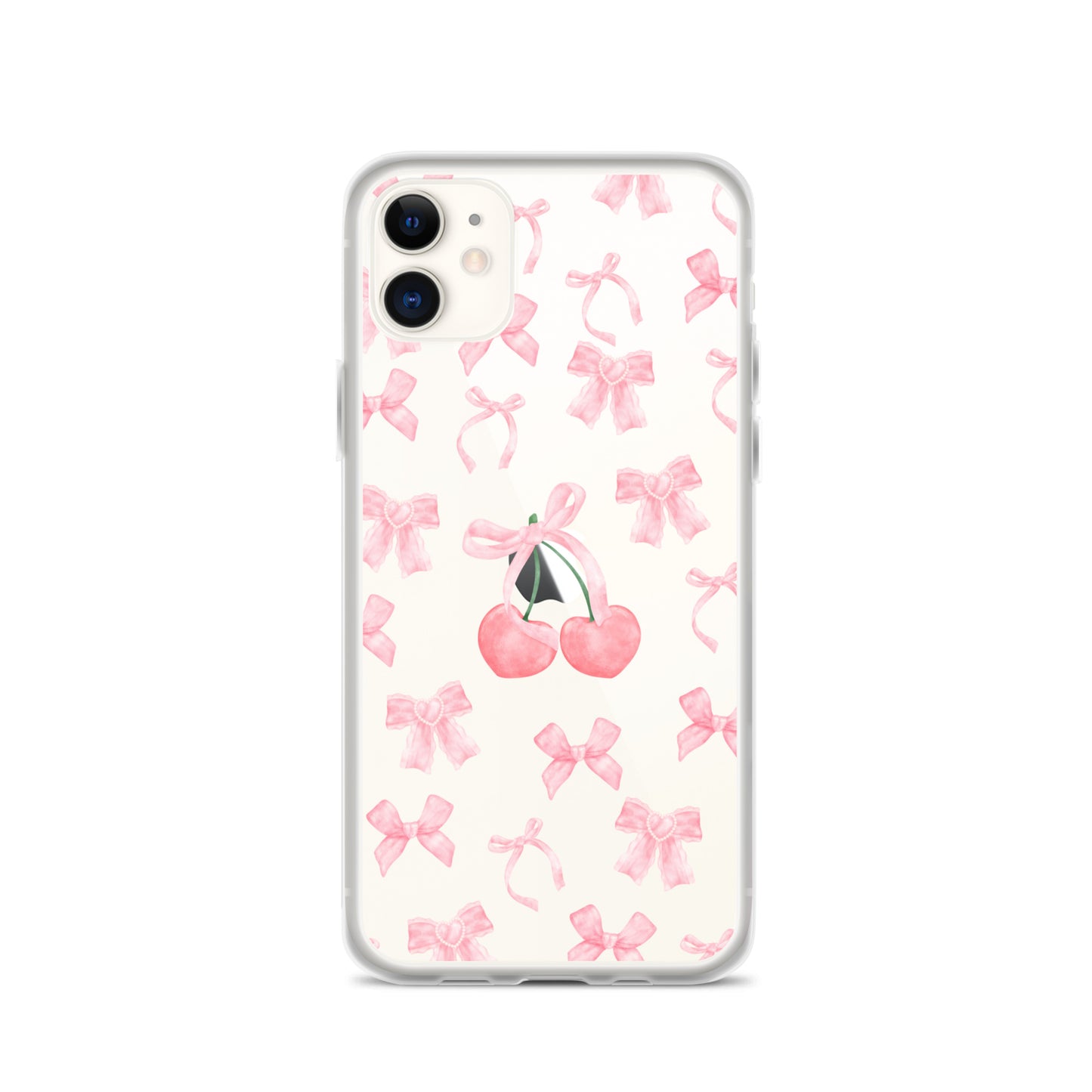 Cherry Bows Clear iPhone Case