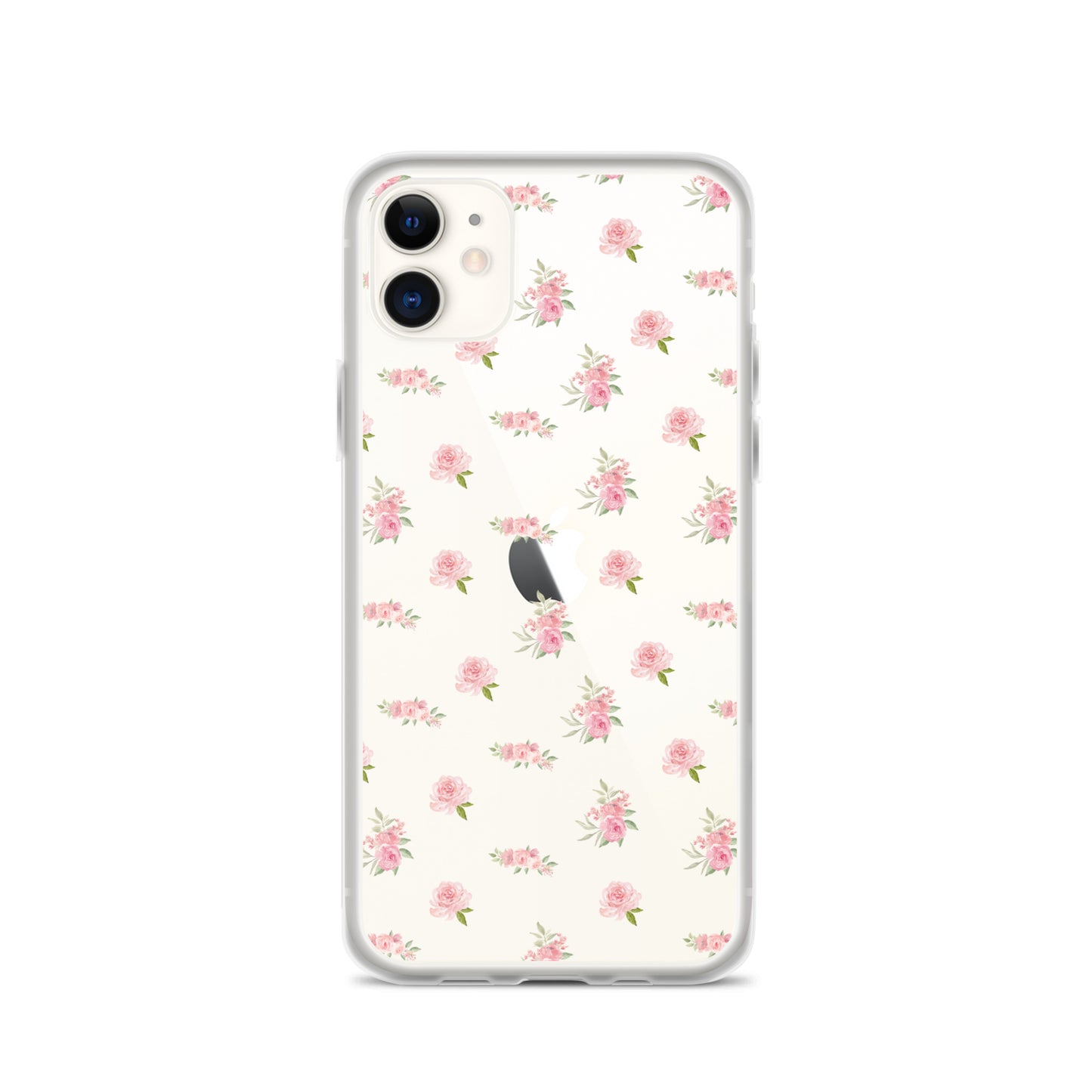 Pink Vintage Roses Clear iPhone Case