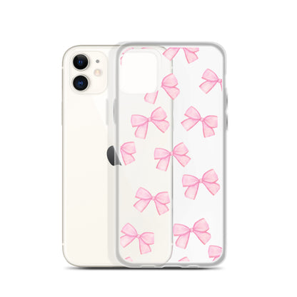 Pink Bows Clear iPhone Case