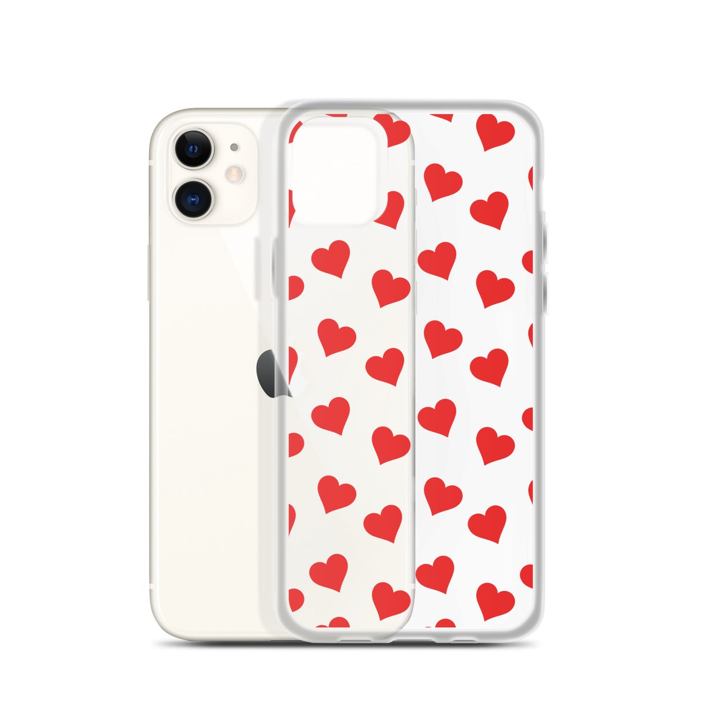 Red Hearts Clear iPhone Case