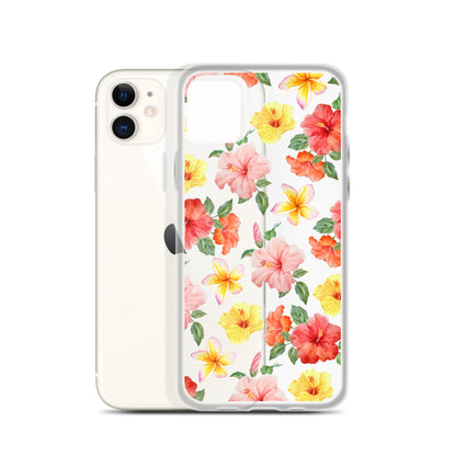 Hibiscus Bloom Clear iPhone Case