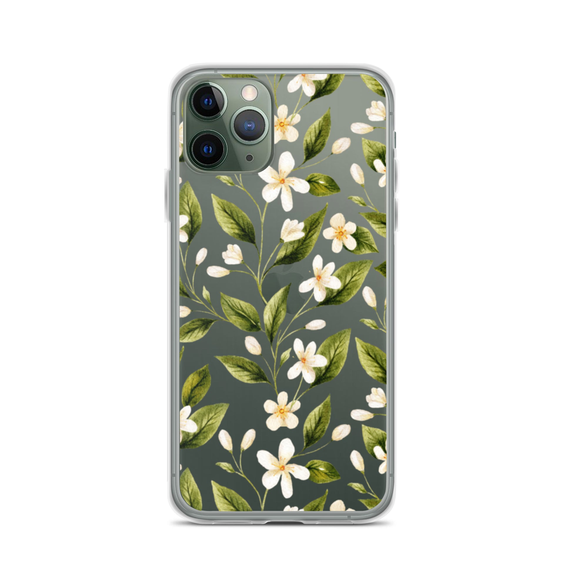 White Floral Clear iPhone Case iPhone 11 Pro