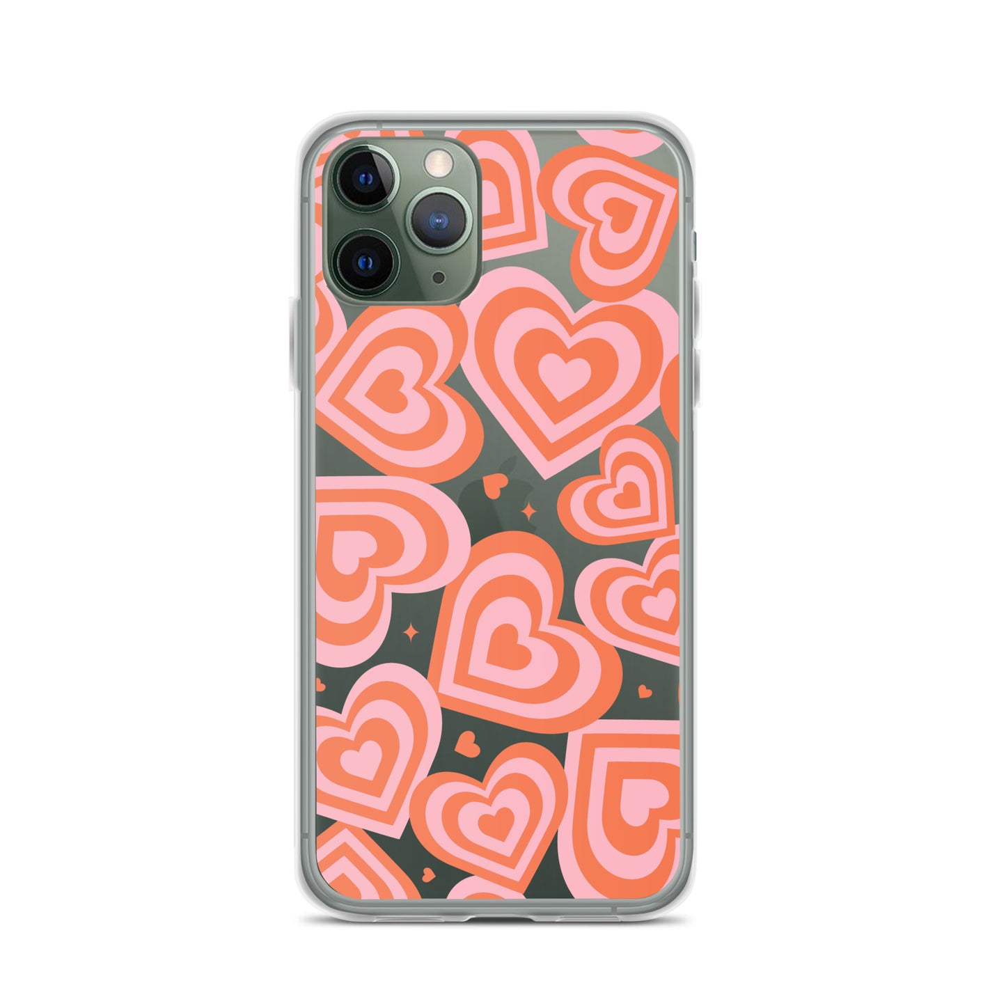 Pink & Red Hearts Clear iPhone Case iPhone 11 Pro