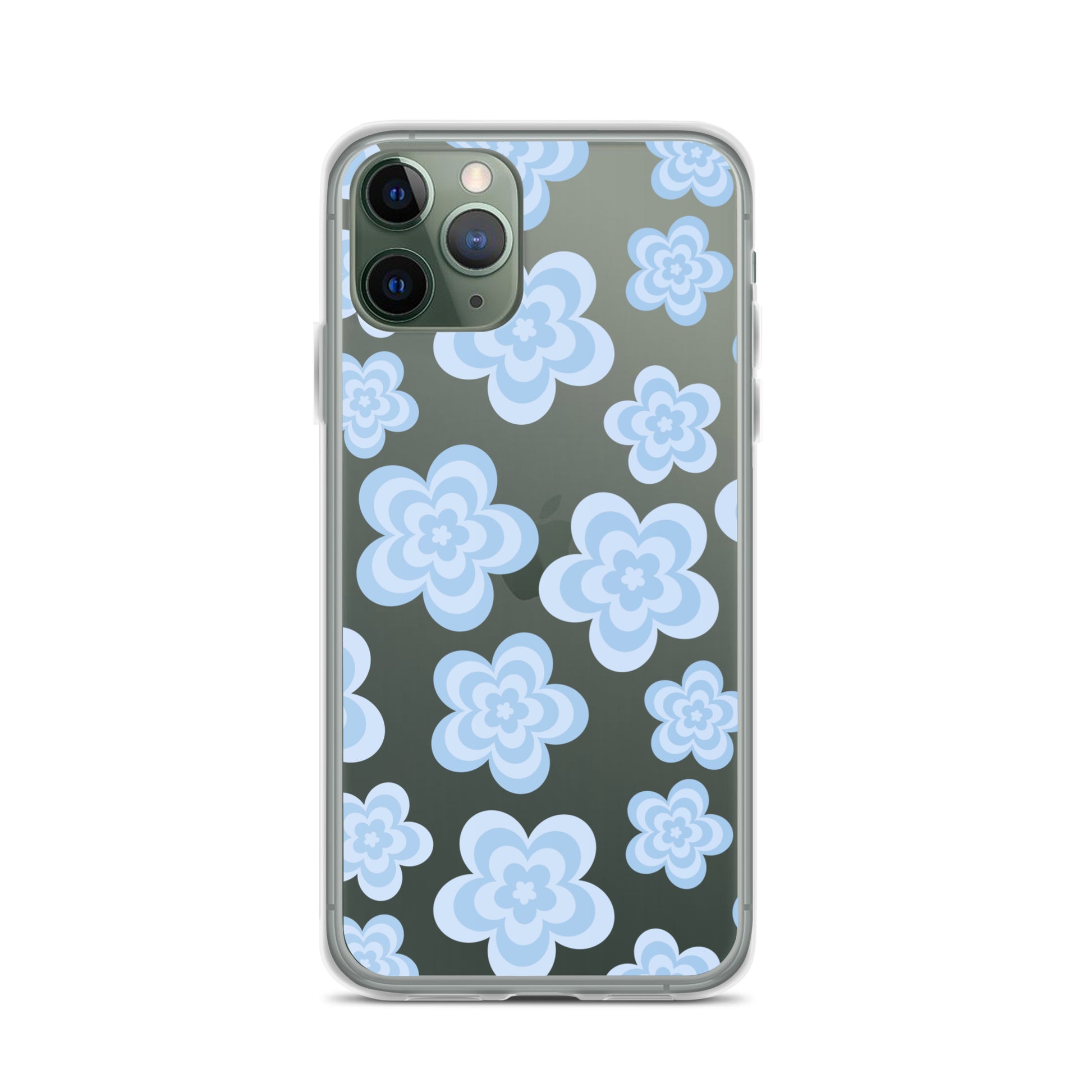 Blue Floral Clear iPhone Case iPhone 11 Pro