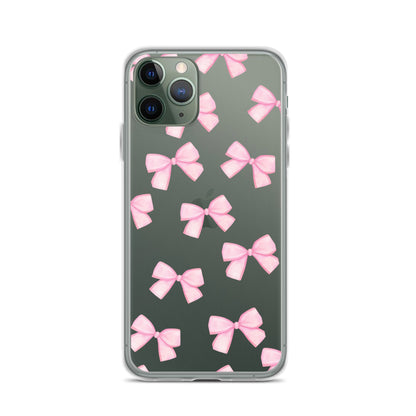 Pink Bows Clear iPhone Case