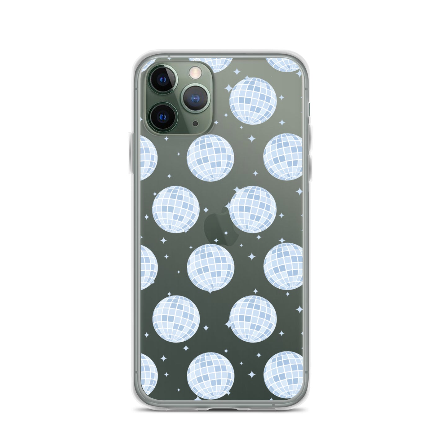 Blue Disco Balls Clear iPhone Case