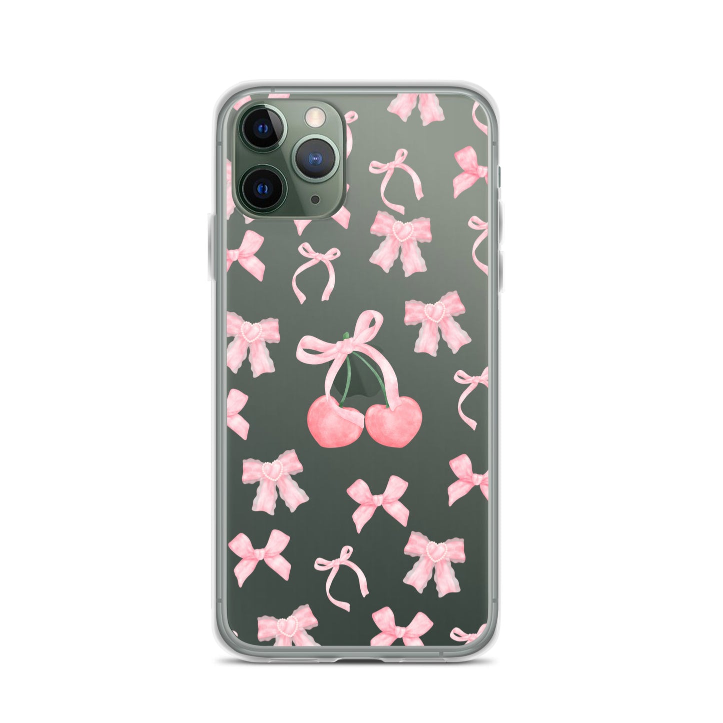 Cherry Bows Clear iPhone Case