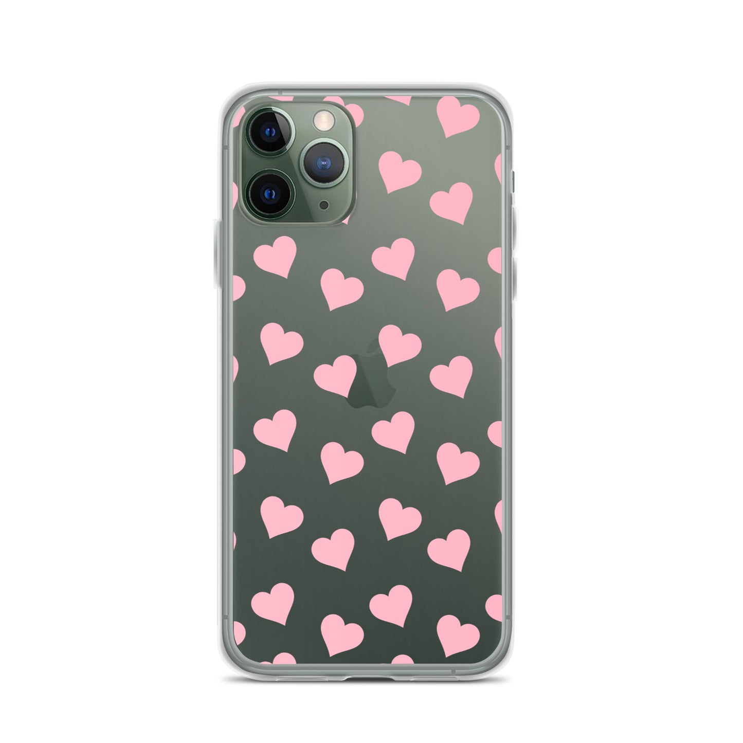 Pink Hearts Clear iPhone Case