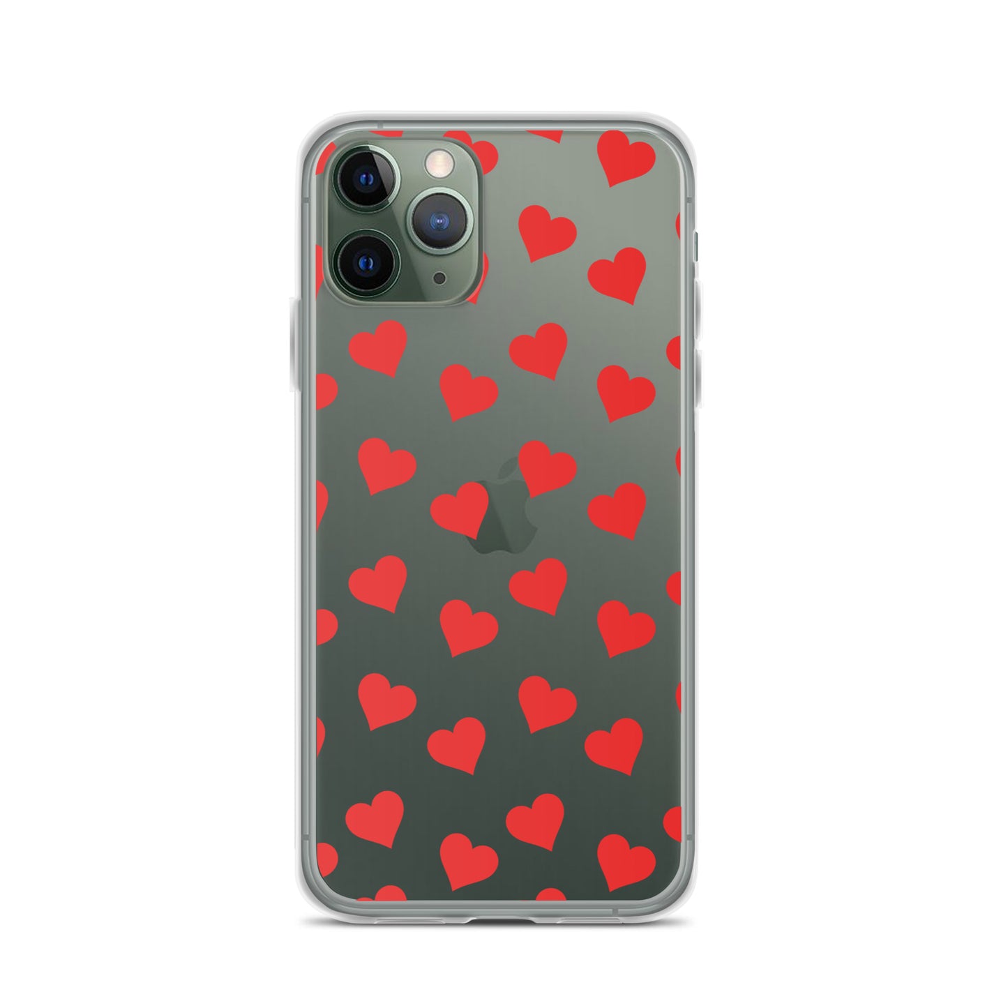 Red Hearts Clear iPhone Case