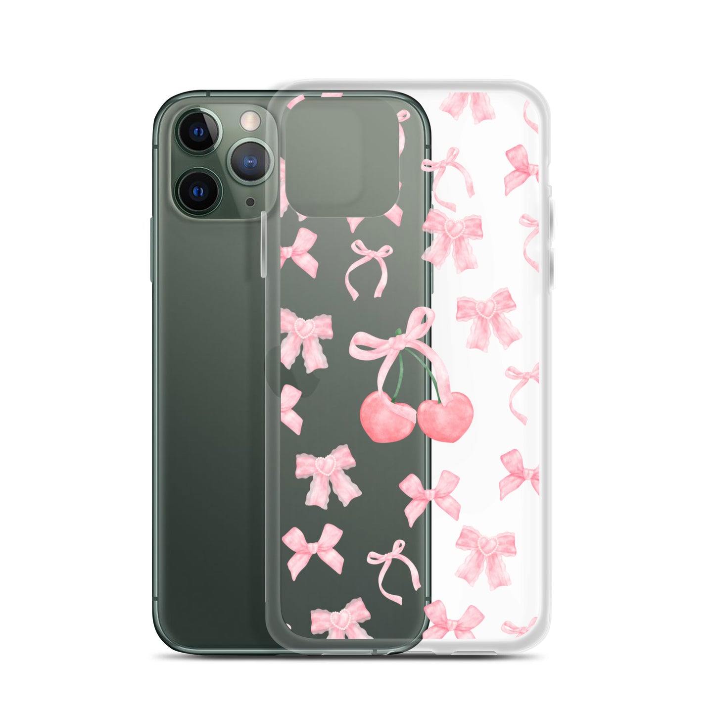 Cherry Bows Clear iPhone Case