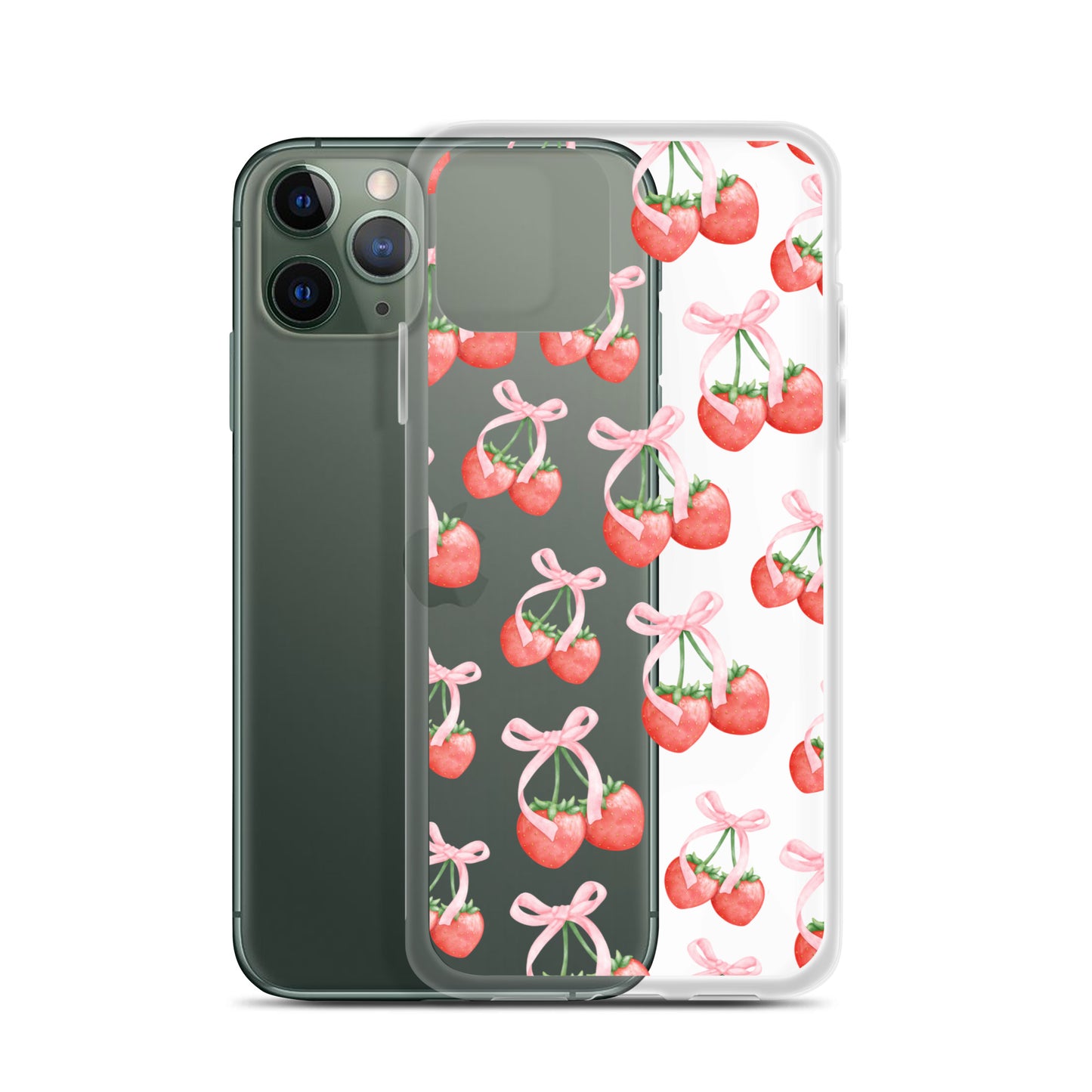 Sweet Strawberries Clear iPhone Case