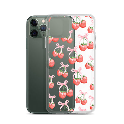 Sweet Strawberries Clear iPhone Case