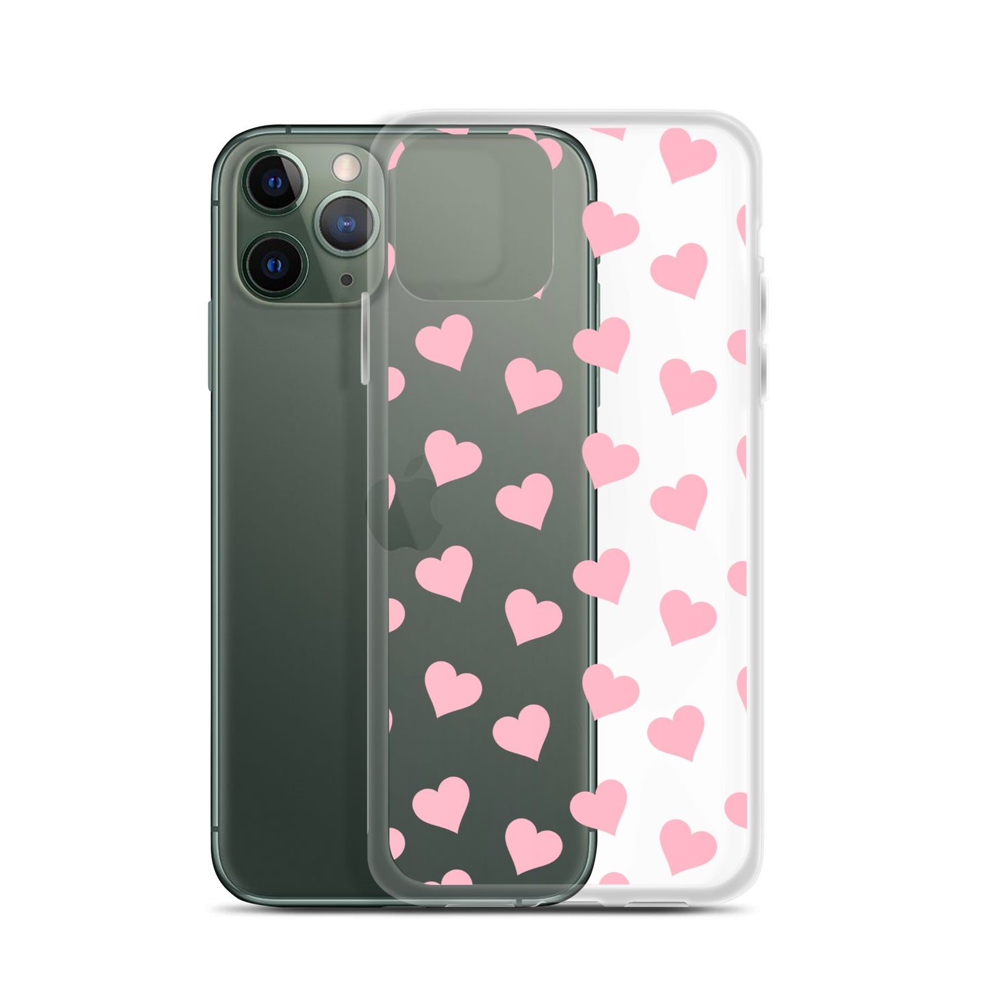 Pink Hearts Clear iPhone Case