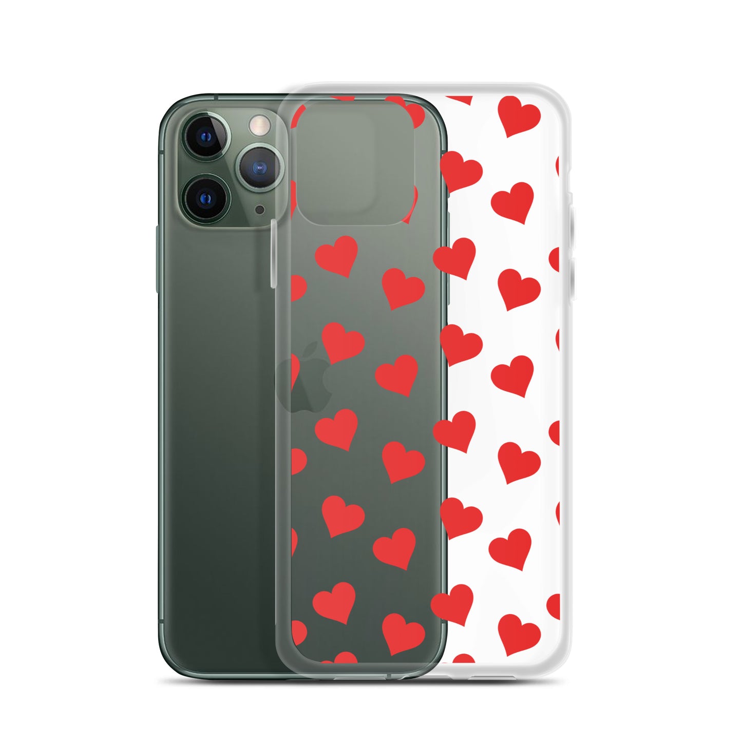 Red Hearts Clear iPhone Case