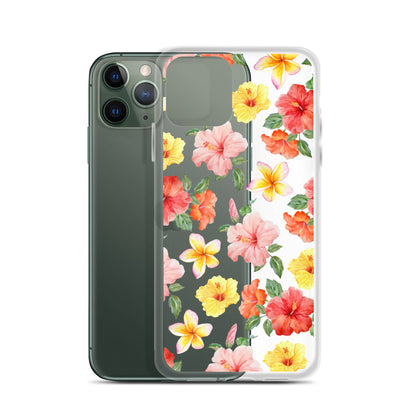 Hibiscus Bloom Clear iPhone Case