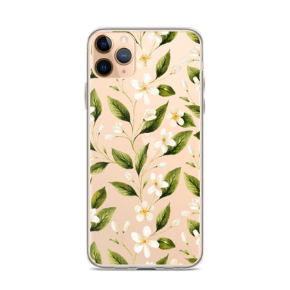 White Floral Clear iPhone Case iPhone 11 Pro Max