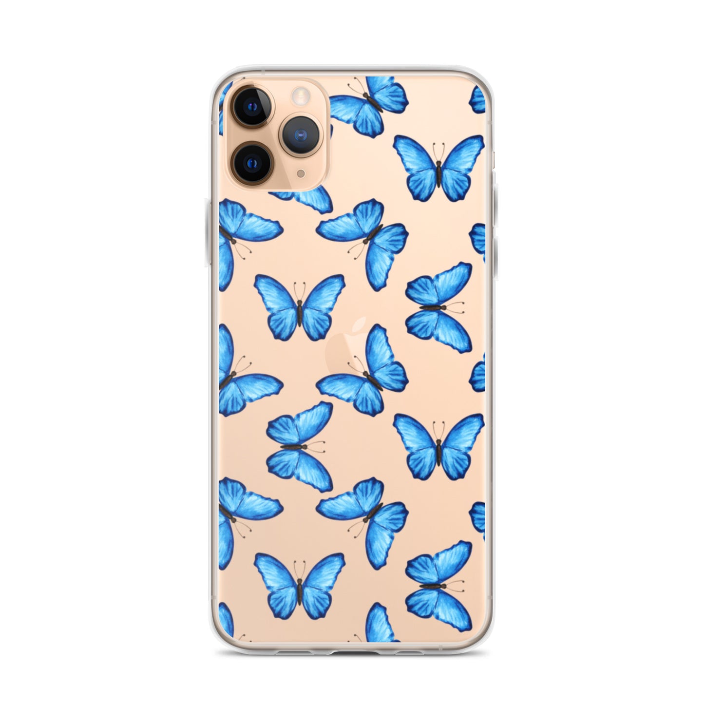 Blue Butterfly Clear iPhone Case iPhone 11 Pro Max