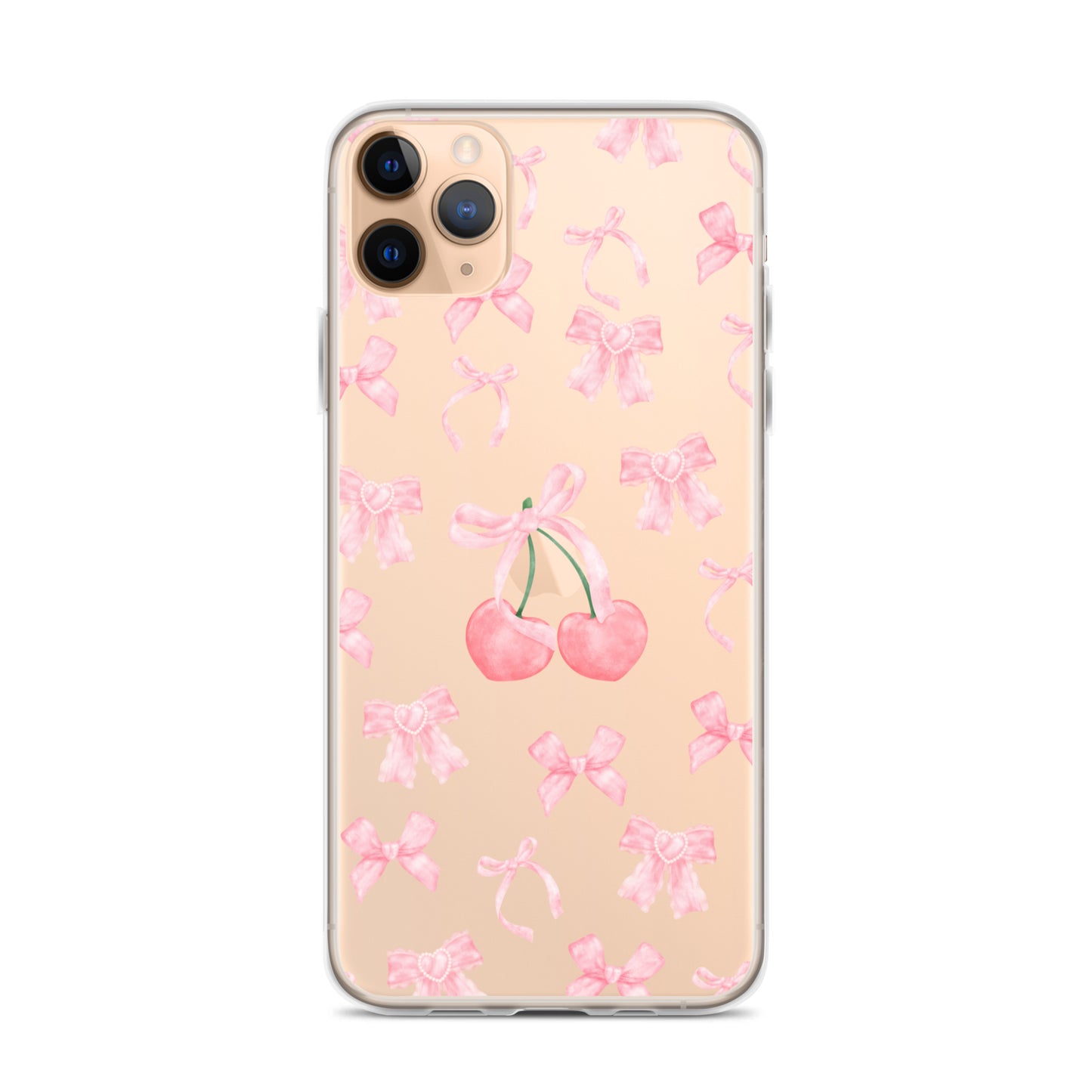 Cherry Bows Clear iPhone Case