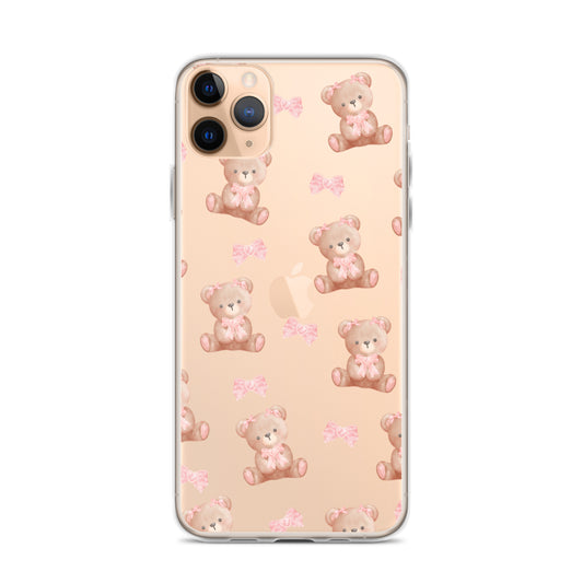 Bow Bear Clear iPhone Case