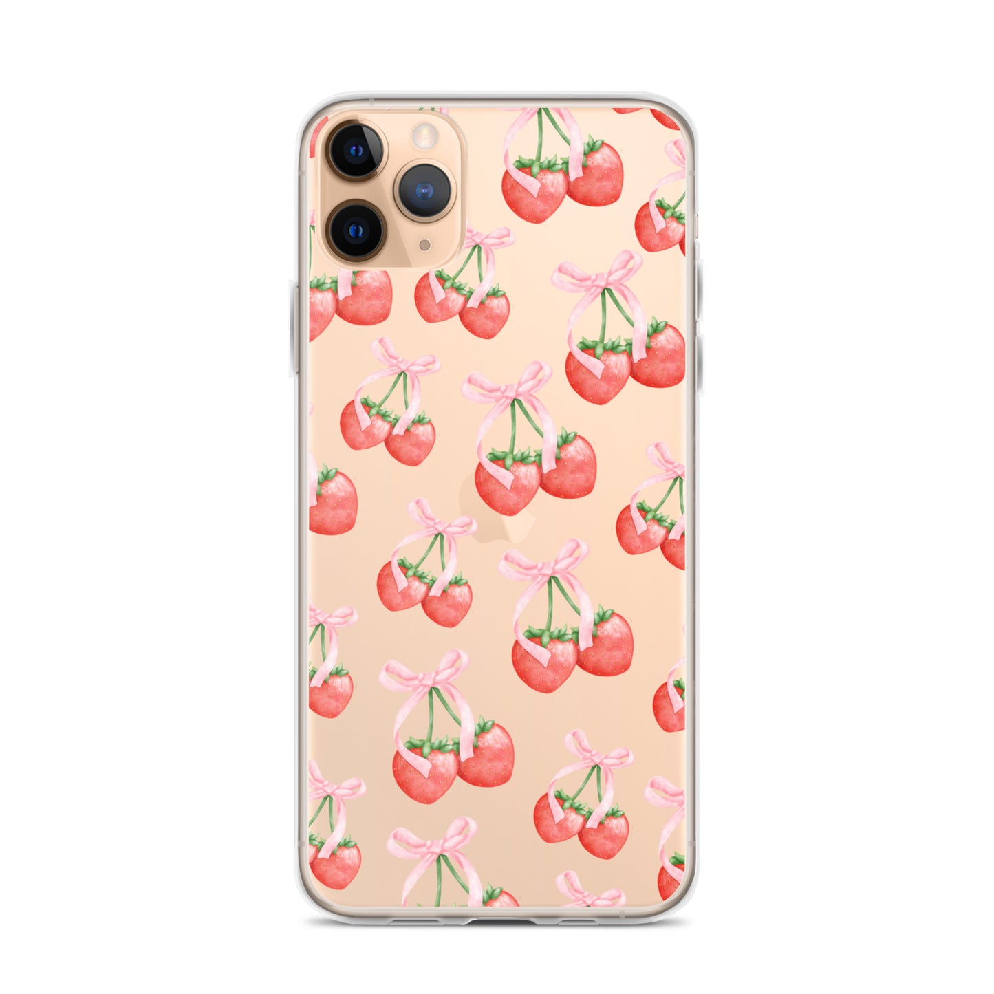 Sweet Strawberries Clear iPhone Case