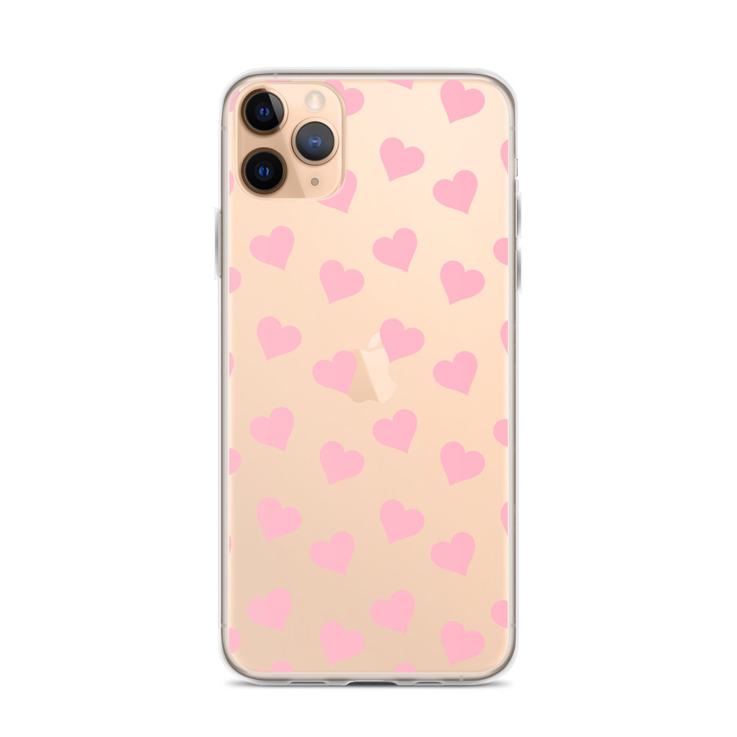 Pink Hearts Clear iPhone Case